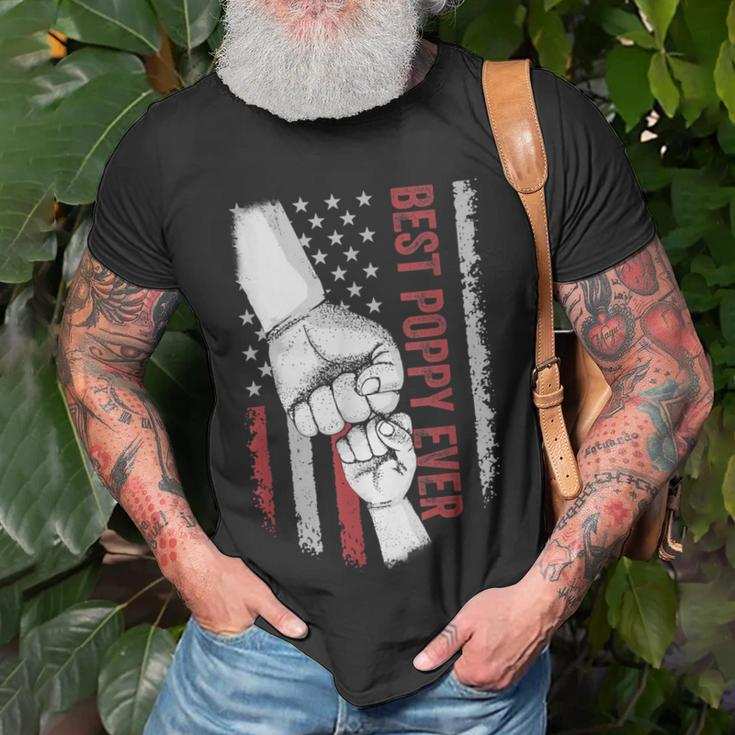 Best Dad Ever Poppy American Flag For Dad T-Shirt Gifts for Old Men