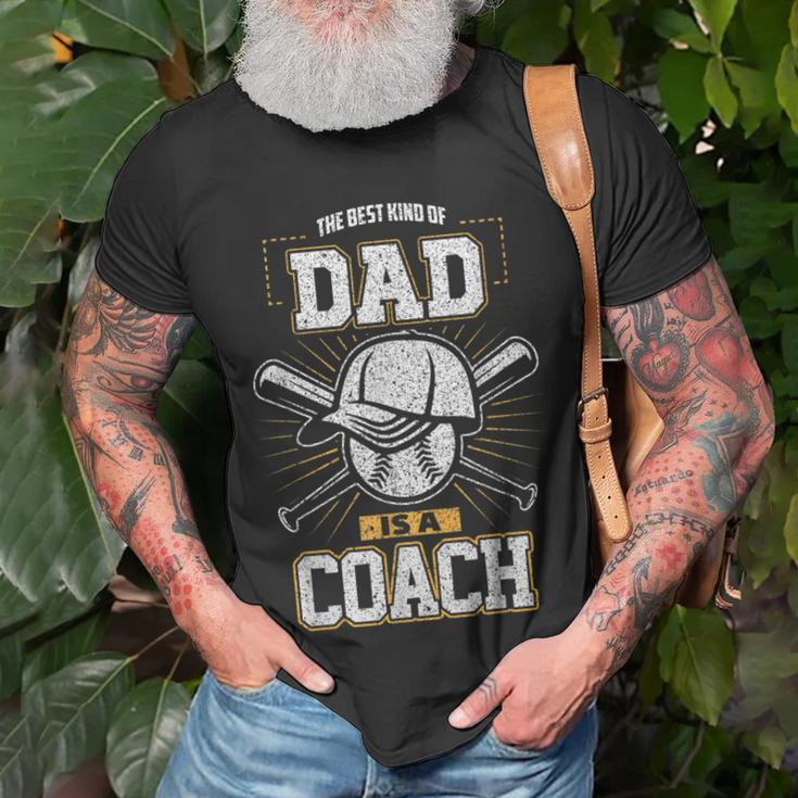 Best Dad Sports Coach Baseball Softball Ball Father Unisex T-Shirt Gifts for Old Men