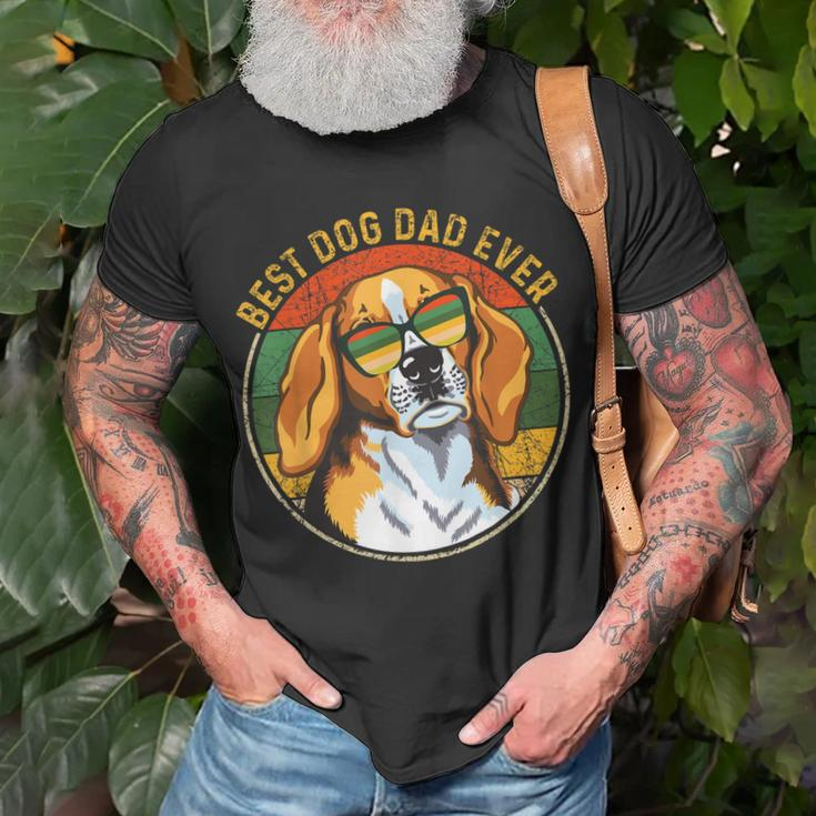 Best Dog Dad Ever Retro Vintage Beagle Dog Lover Gift Gift For Mens Unisex T-Shirt Gifts for Old Men