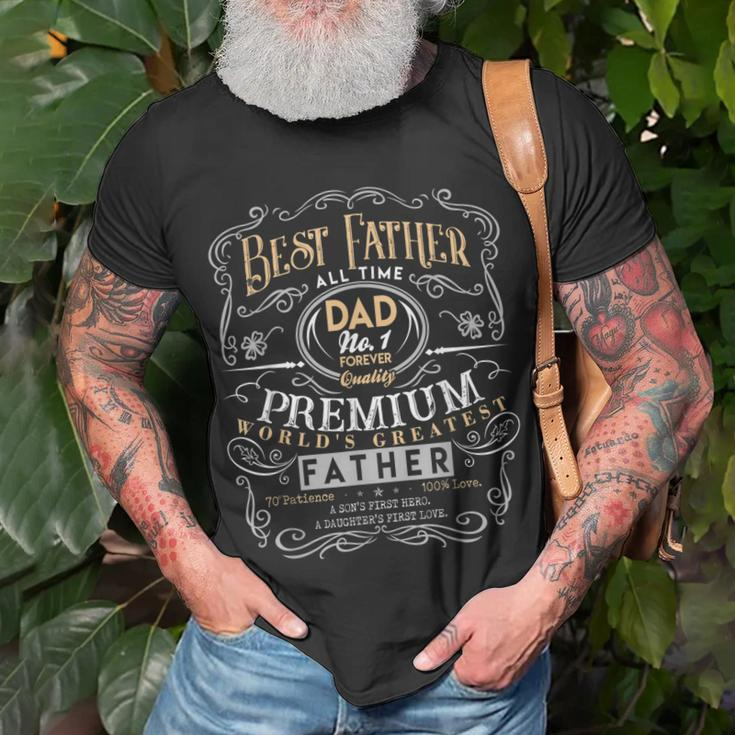 Best Father Dad Worlds Greatest No 1 Fathers Day Unisex T-Shirt Gifts for Old Men