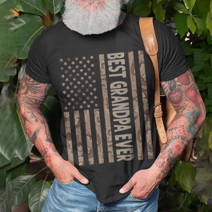 Best Grandpa Ever Us American Flag Funny Grandpa Fathers Day Gift For Mens Unisex T-Shirt Gifts for Old Men