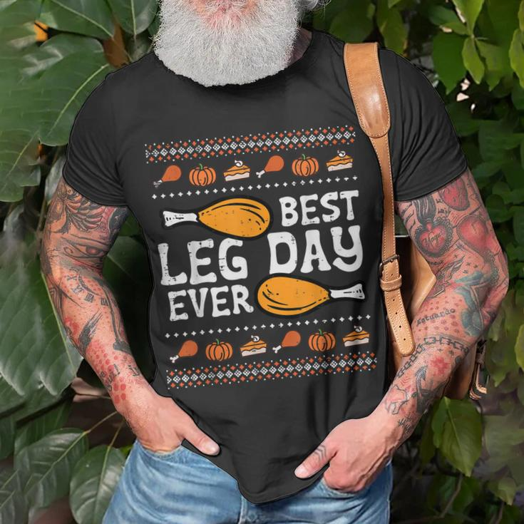 Best Leg Day Ever Turkey Funny Thanksgiving Men Women Kids Unisex T-Shirt Gifts for Old Men