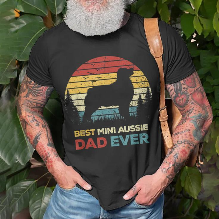 Best Mini Aussie Dad Ever Retro Australian Shepherd Dog Unisex T-Shirt Gifts for Old Men