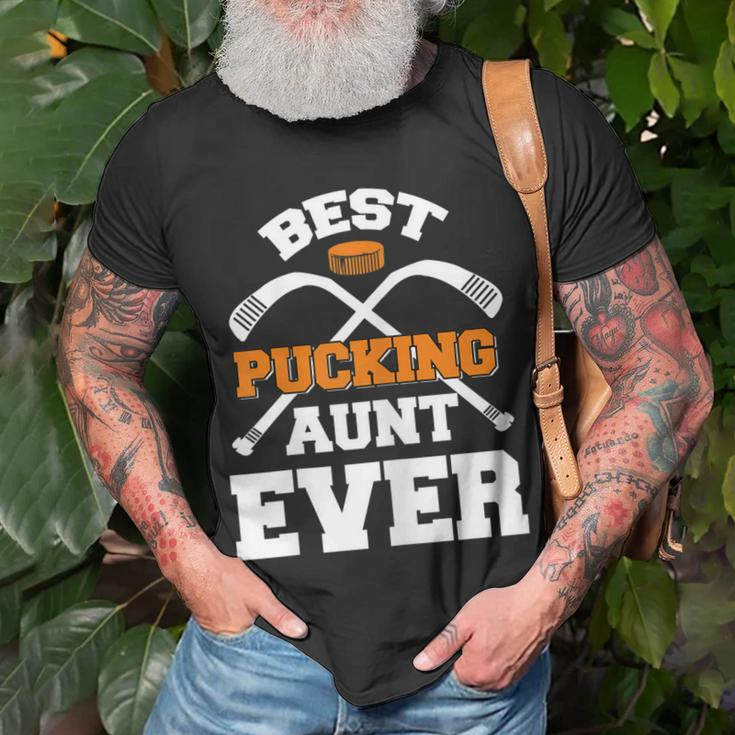Best Pucking Aunt Ever Hockey Sports Lover Gift For Womens Unisex T-Shirt Gifts for Old Men