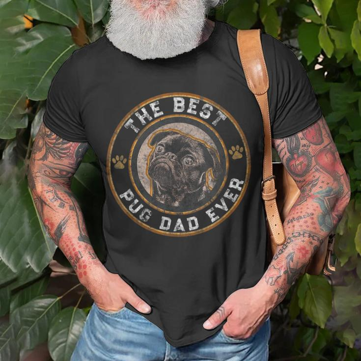 Mens Best Pug Dad Ever Black Pugs Owner Vintage Dog Lover T-Shirt Gifts for Old Men