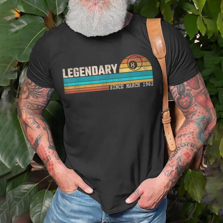 Billardspieler Legende Seit März 1962 Geburtstag T-Shirt Geschenke für alte Männer