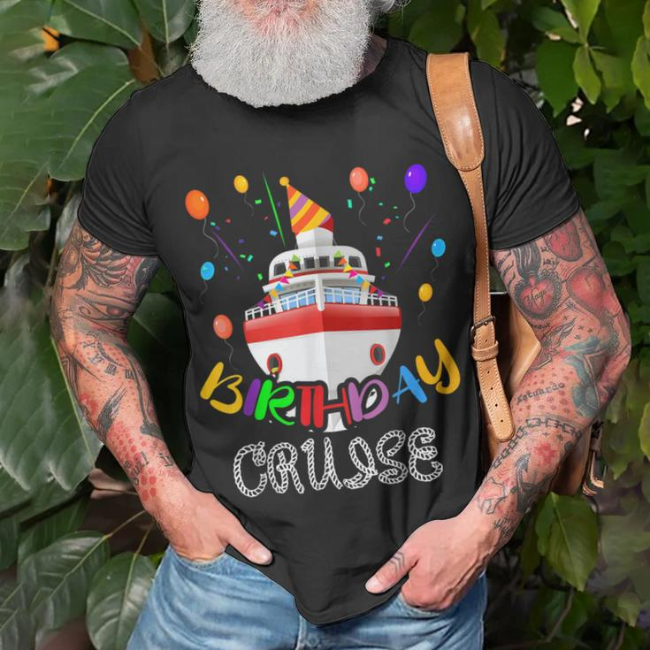 Birthday Cruise Cruising Bday Party Ocean Ship Cake Unisex T-Shirt Gifts for Old Men