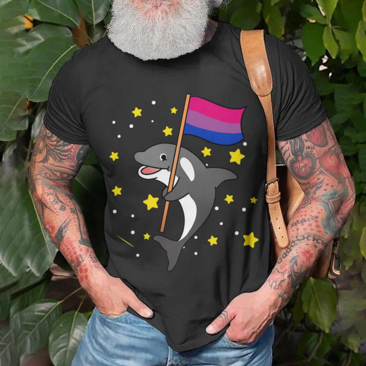 Bisexual Pride Orca Bisexual Unisex T-Shirt Gifts for Old Men