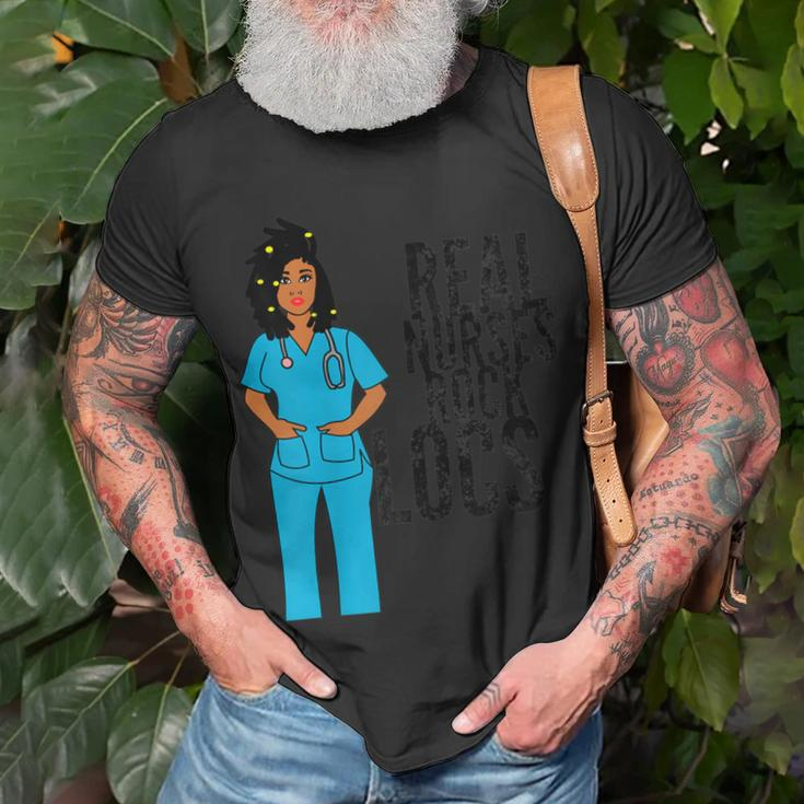 Black African American Nurse Natural Hair Locs Dreadlocks Gift For Womens Unisex T-Shirt Gifts for Old Men