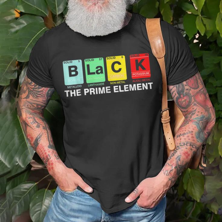 Black The Prime Element Black History Month Periodic Table T-Shirt Gifts for Old Men