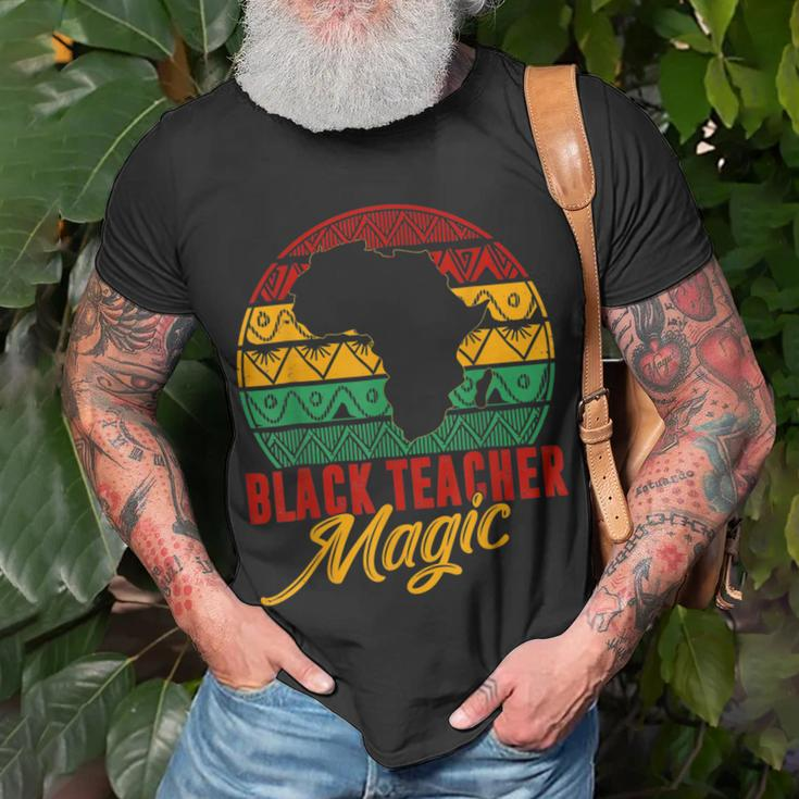 Black Teacher Magic Melanin Pride Black History Month V3 T-Shirt Gifts for Old Men