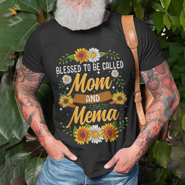 Blessed To Be Called Mom And Mema Cute Sunflower Unisex T-Shirt Gifts for Old Men