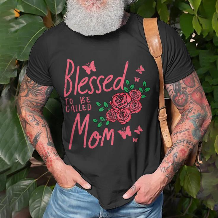 Blessed To Be Called Mom Rose Vintage Mothers Day Mama Women Gift For Womens Unisex T-Shirt Gifts for Old Men