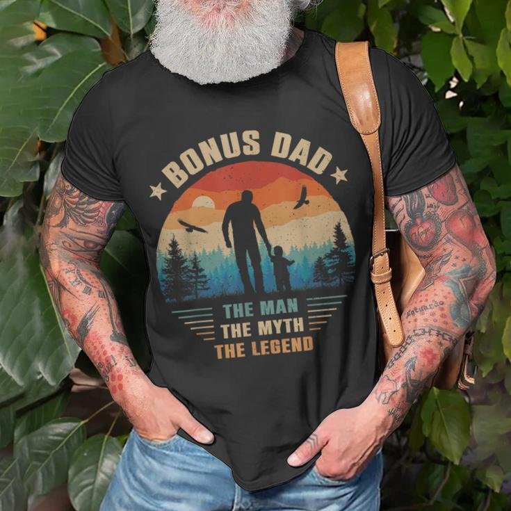 Bonus Dad The Man The Myth The Legend Men Sunset Stepdad Unisex T-Shirt Gifts for Old Men