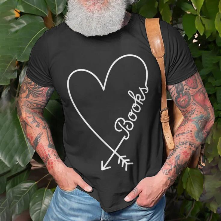 Books Cute Graphic Heart Love T-shirt Gifts for Old Men