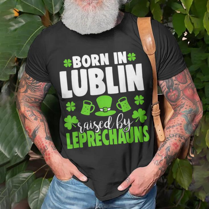 Born In Lublin Raised By Leprechauns T-Shirt Gifts for Old Men