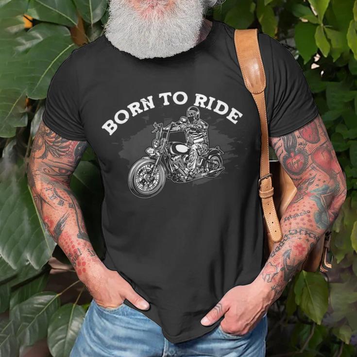 Born To Ride Motorradfahrer Motorrad Geschenk Biker Motorrad T-Shirt Geschenke für alte Männer