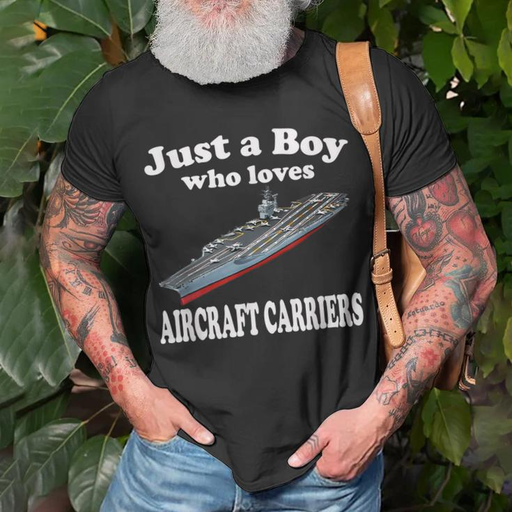 Boy Who Loves Aircraft Carrier Uss George HW Bush Cvn-77 T-Shirt Gifts for Old Men