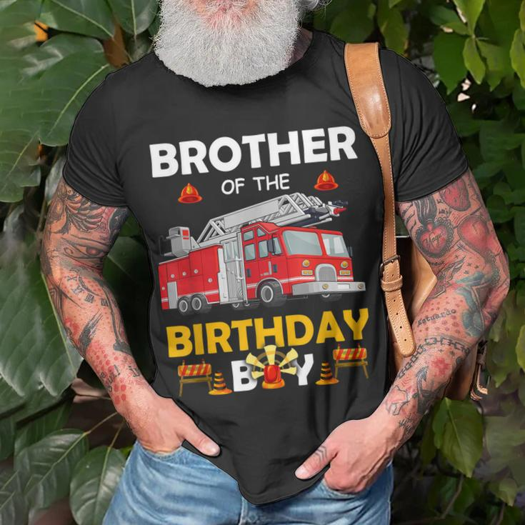 Brother Of The Birthday Boy Fire Truck Firefighter Party Bro T-Shirt Gifts for Old Men