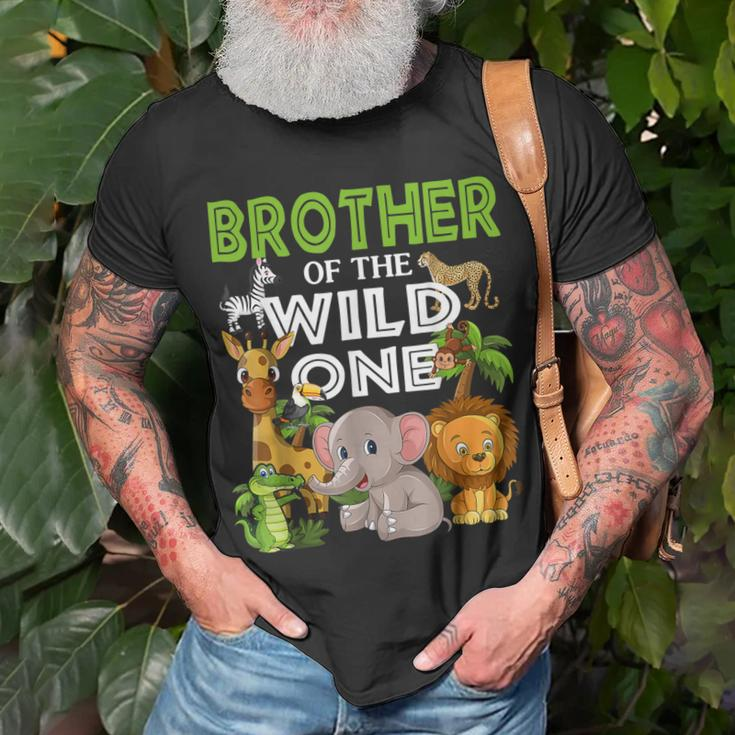Brother Of The Wild One Zoo Birthday 1St Safari Jungle 1St T-Shirt Gifts for Old Men