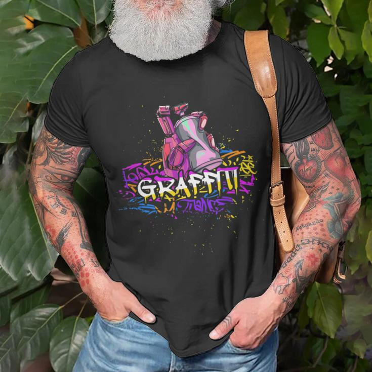 Bunte Graffiti-Sprühfarbe Graffiti-Künstler T-Shirt Geschenke für alte Männer