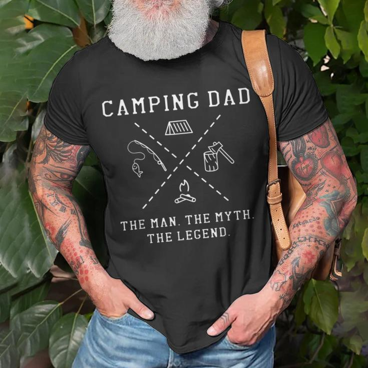 Camping Dad Man The Myth The Legend Travel Camper Gift For Mens Unisex T-Shirt Gifts for Old Men