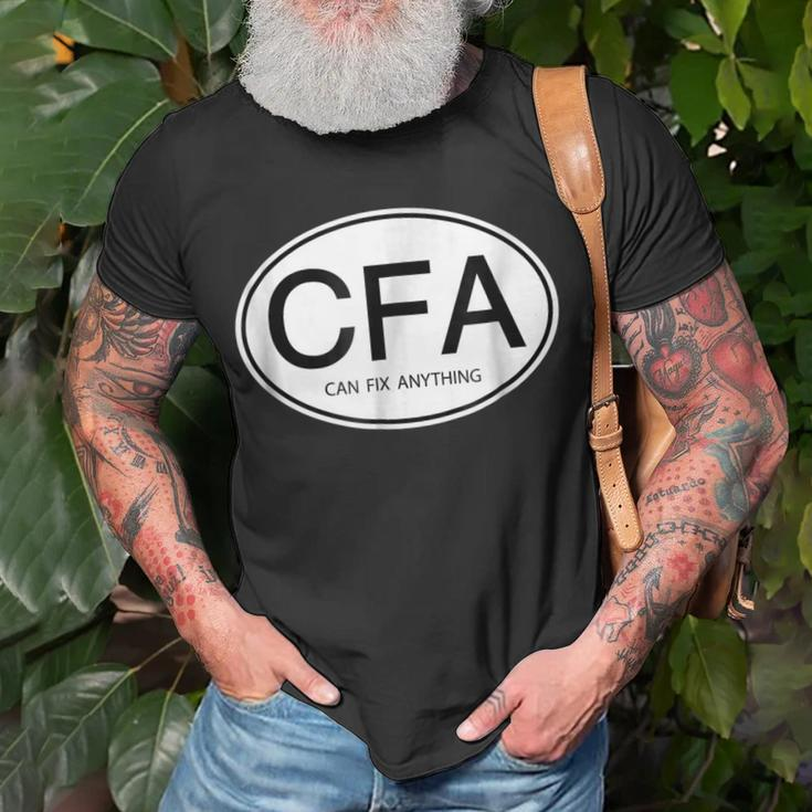 Can Fix Anything Handyman Mechanic Oval Sticker Unisex T-Shirt Gifts for Old Men
