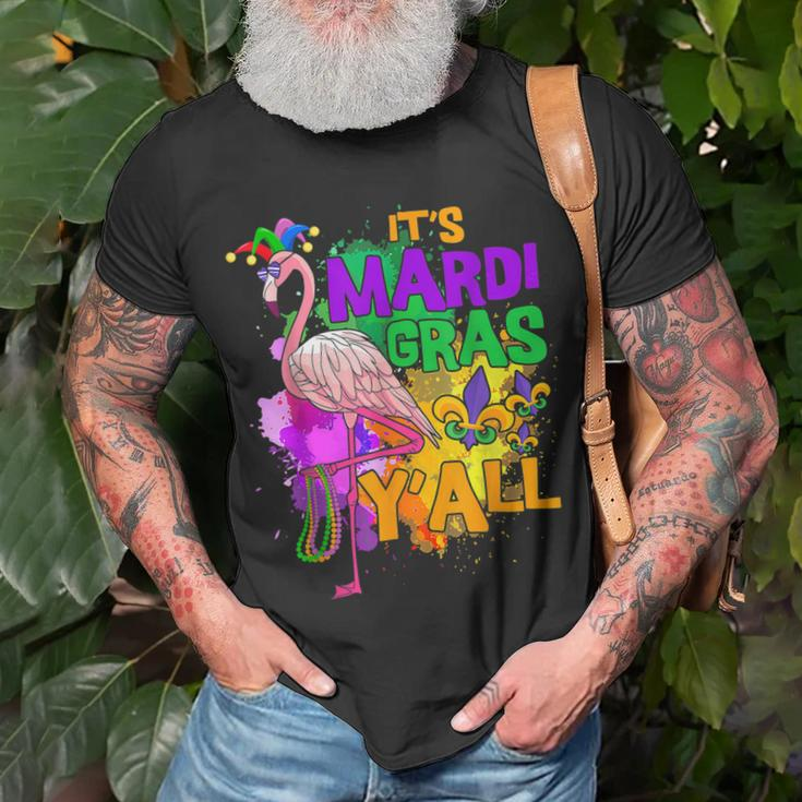 Carnival Party Idea Flamingo Mardi Gras V5 T-Shirt Gifts for Old Men
