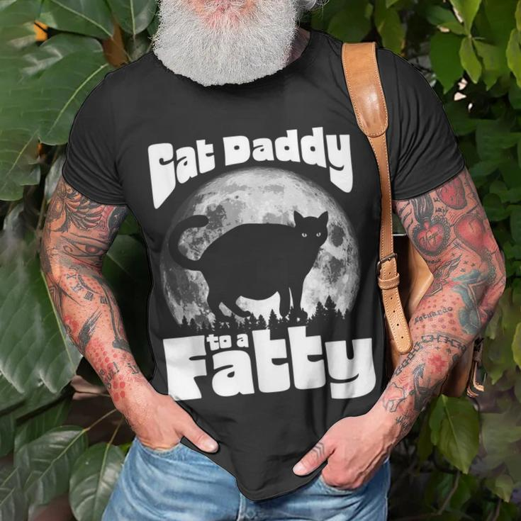 Cat Daddy To A Fatty Vintage Full Moon & Chonk Dad T-Shirt Gifts for Old Men