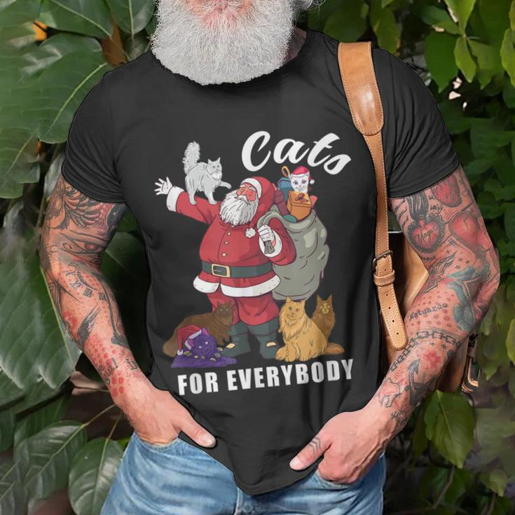 Cats For Everybody Weihnachtskatze Lustiges Weihnachtsmann T-Shirt Geschenke für alte Männer