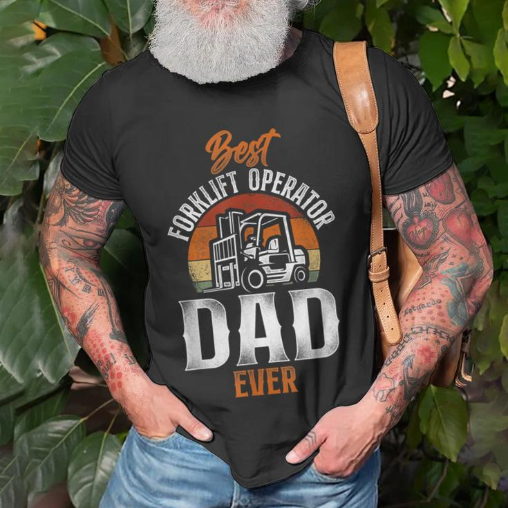Certified Forklift Truck Operator Dad Father Retro Vintage T-Shirt Gifts for Old Men