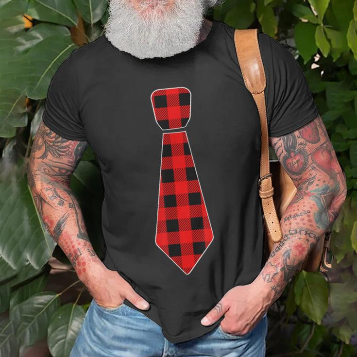Christmas Gifts For Men Dad Family Buffalo Plaid Check Tie Unisex T-Shirt Gifts for Old Men