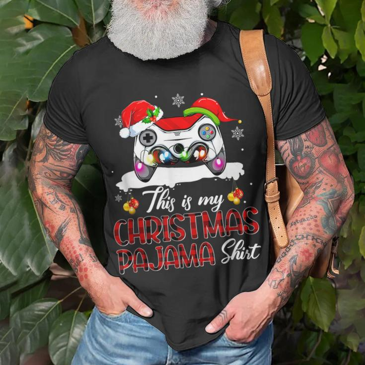 This Is My Christmas Pajamas Santa Hat Gamer Video Game T-shirt Gifts for Old Men