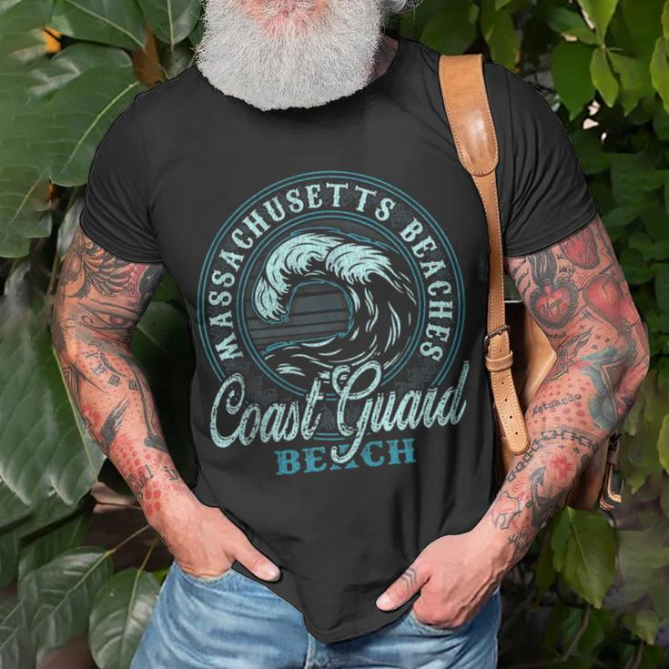 Coast Guard Beach Retro Wave Circle T-Shirt Gifts for Old Men