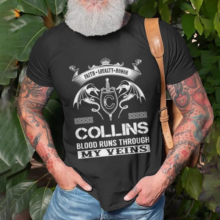 Collins Last Name Surname Tshirt T-shirt Gifts for Old Men