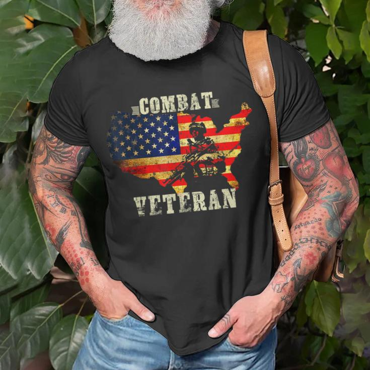 Combat Veteran Proud American Soldier Military Army Gift Unisex T-Shirt Gifts for Old Men