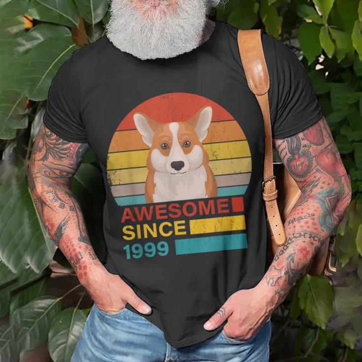 Corgi 1999 Retro Sonnenuntergang T-Shirt, Lustiges Vintage Geburtstagsdesign Geschenke für alte Männer
