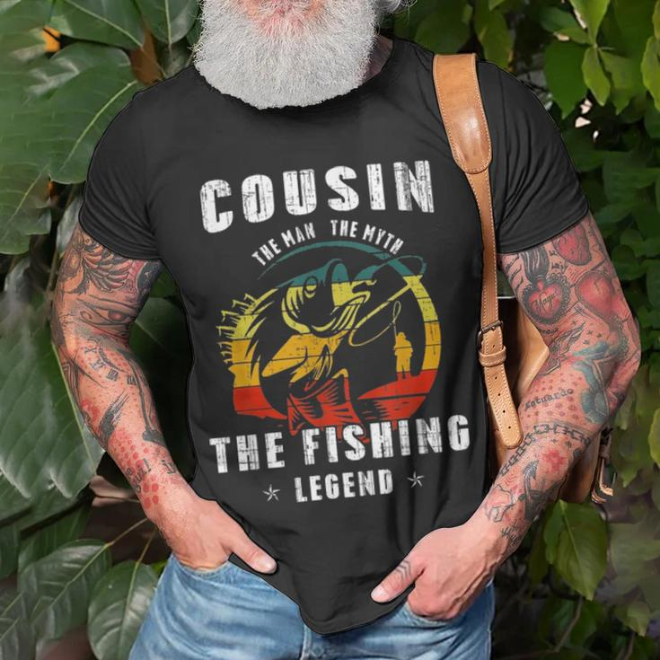 Cousin Man Myth Fishing Legend Funny Fathers Day Gift Unisex T-Shirt Gifts for Old Men
