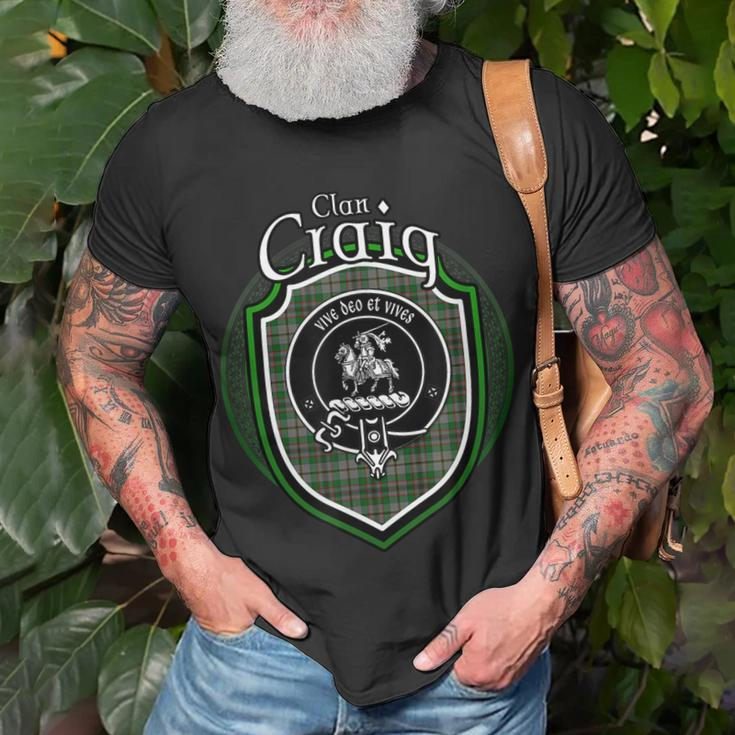 Craig Clan Crest | Scottish Clan Craig Family Crest Badge Unisex T-Shirt Gifts for Old Men
