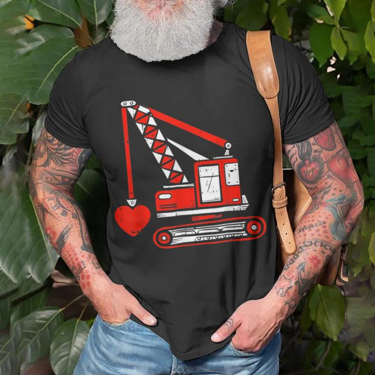 Crane Heart Valentines Day Couples Boys Kids T-Shirt Gifts for Old Men