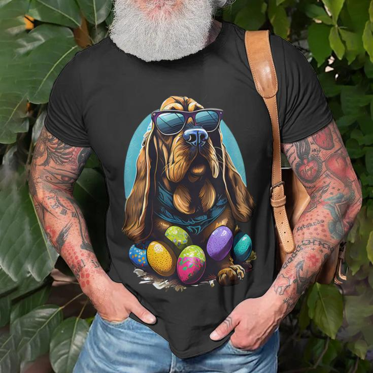 Cute Bloodhound Easter Eggs Dog Costume Womens Mens Kids Unisex T-Shirt Gifts for Old Men