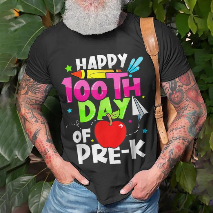 Cute Happy 100Th Day Of School Pre-K Teacher Student T-shirt Gifts for Old Men