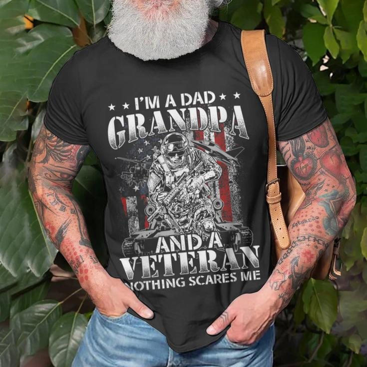 Im A Dad Grandpa And A Veteran Patriot Usa Flag Army Old Man T-Shirt Gifts for Old Men