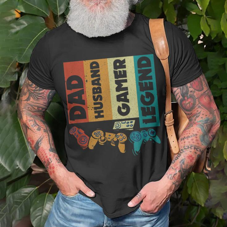 Mens Dad Husband Gamer Legend Dad Video Gamer T-Shirt Gifts for Old Men