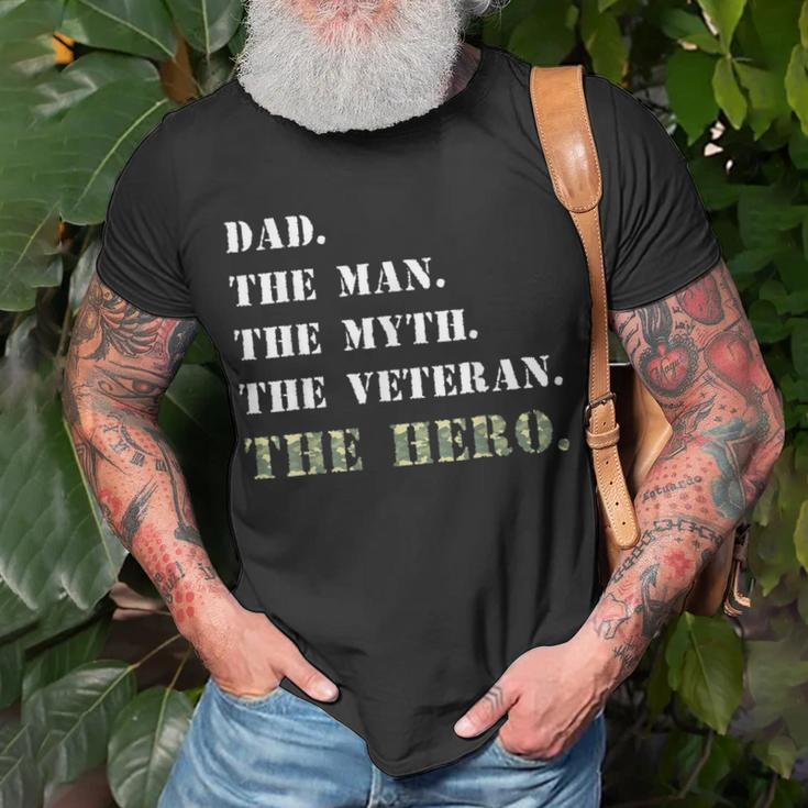 Dad The Man Myth Usa Veterans Day Camouflage T-Shirt Gifts for Old Men