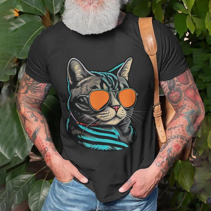 Dad Mom Cat Sunglasses American Shorthair Cat Unisex T-Shirt Gifts for Old Men