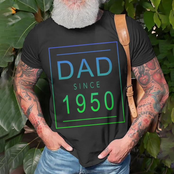 Dad Since 1950 50 Aesthetic Promoted To Daddy Father Bbjypzb Unisex T-Shirt Gifts for Old Men