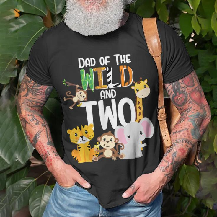 Dad Of The Wild And Two Zoo Theme Birthday Safari Jungle T-Shirt Gifts for Old Men
