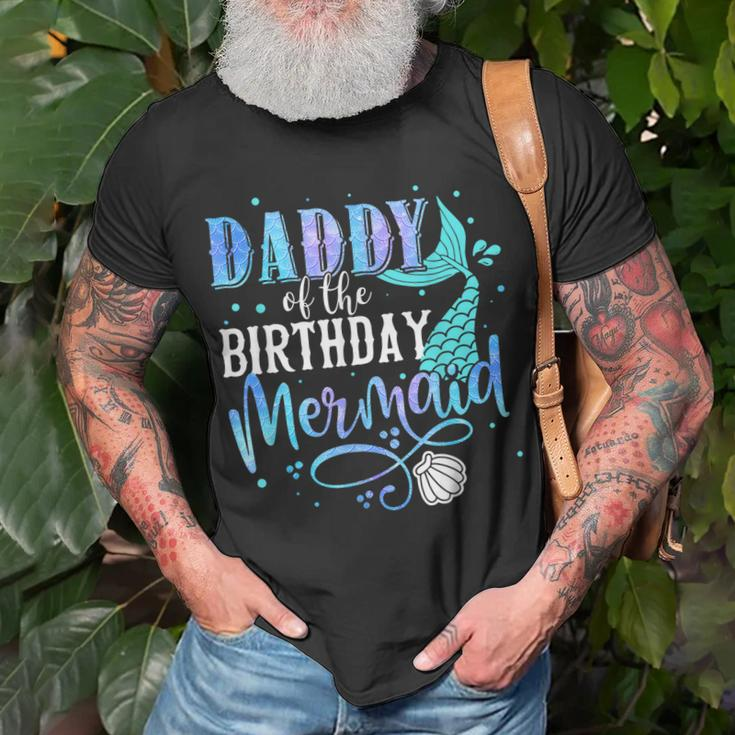 Daddy Of The Birthday Mermaid Family Matching Party Squad Unisex T-Shirt Gifts for Old Men
