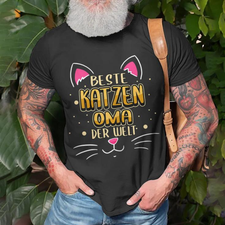 Damen Beste Katzen Oma Der Welt Lustige Sprüche Haustier Oma T-Shirt Geschenke für alte Männer